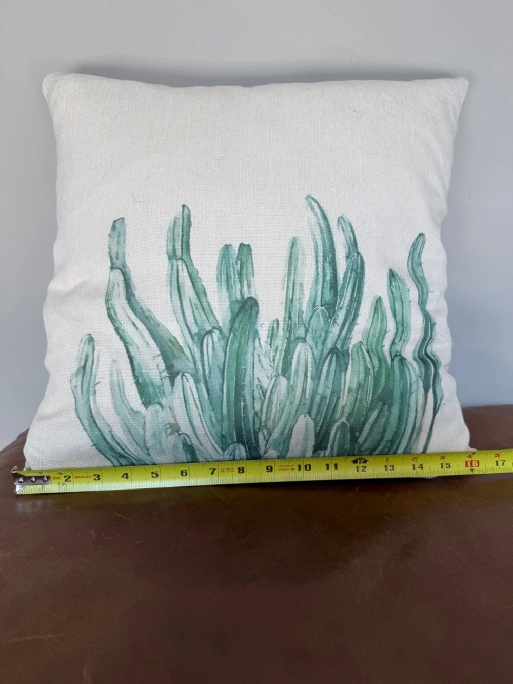 Coastal Botanical Throw Pillows Set of 2 Cream Green Watercolor Accent Pillows